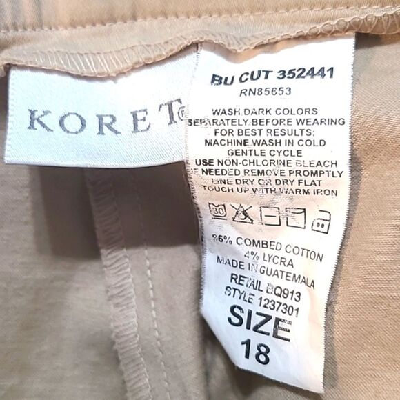 Koret Khaki Bootcut Pants, Size 18 - Picture 7 of 8